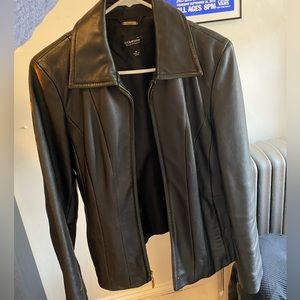 Collared leather Jacket size medium